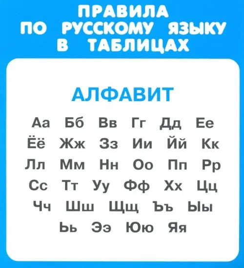 Правила по русскому языку в таблицах: 1-4 классы. Набор карточек